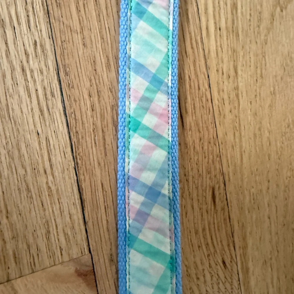 Vineyard Vines Kids Belt in Pastel Plaid and Brown